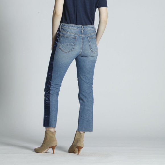 Driftwood Candace Cut Off Crop Straight Jeans with Satin - Picture 4 of 4